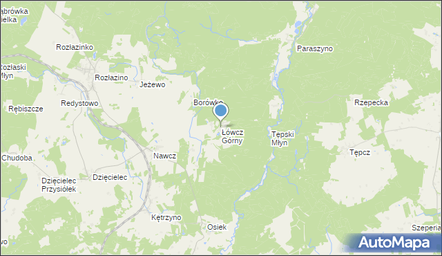 mapa Łówcz Górny, Łówcz Górny na mapie Targeo
